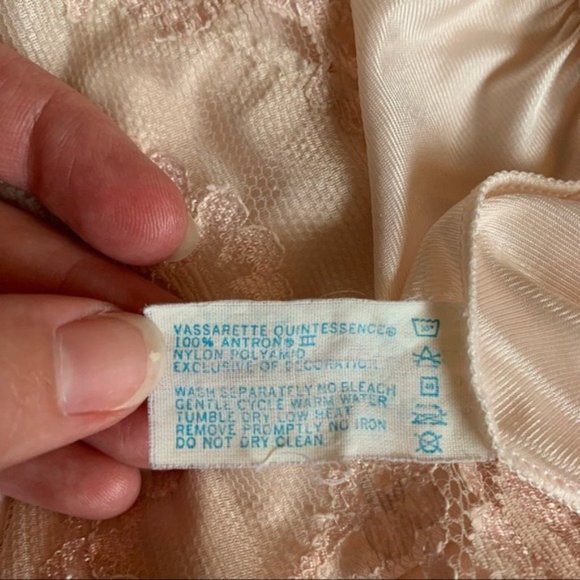 Vintage 70s Blush Pink Lace Nightgown Slip Low Back Cross Straps Midi Slip - Picture 11 of 12